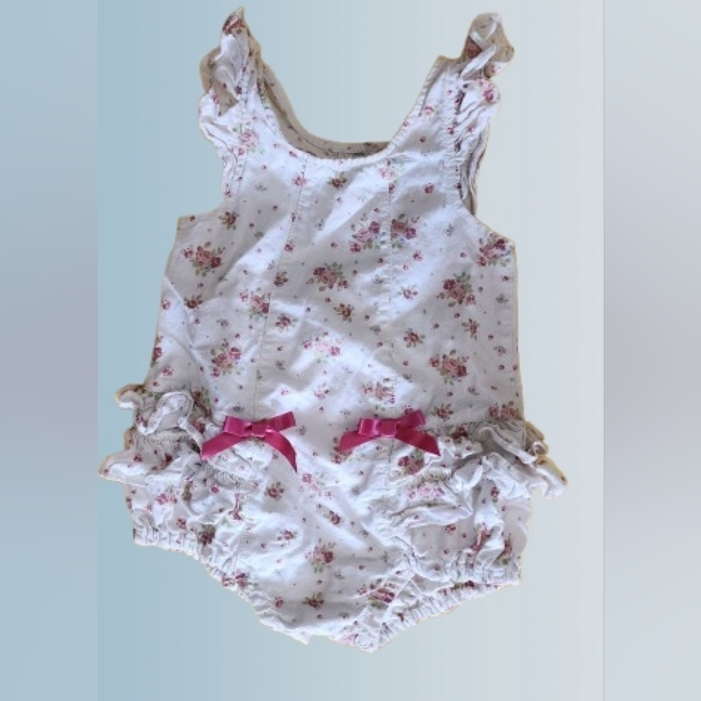 Indigo Soul Floral Diaper Cover with Pink Bows